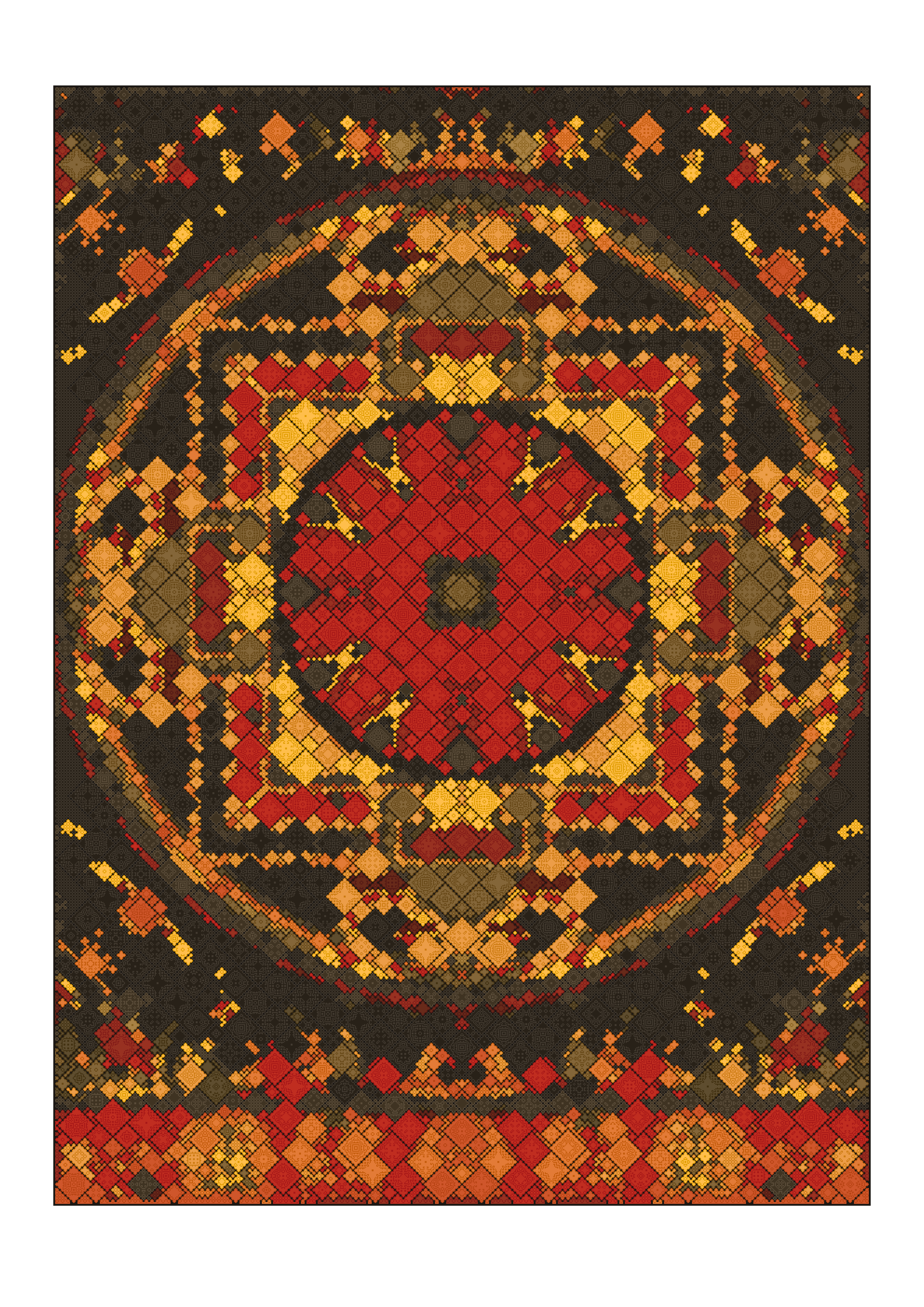 Mandala in vermilion